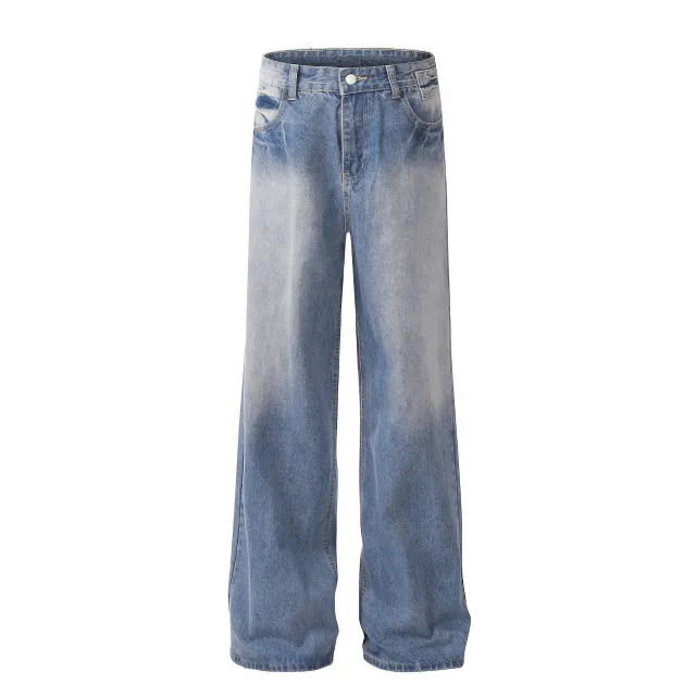Gradient Washed Ice Blue High Street Jeans Blue - Shop at LoveMi