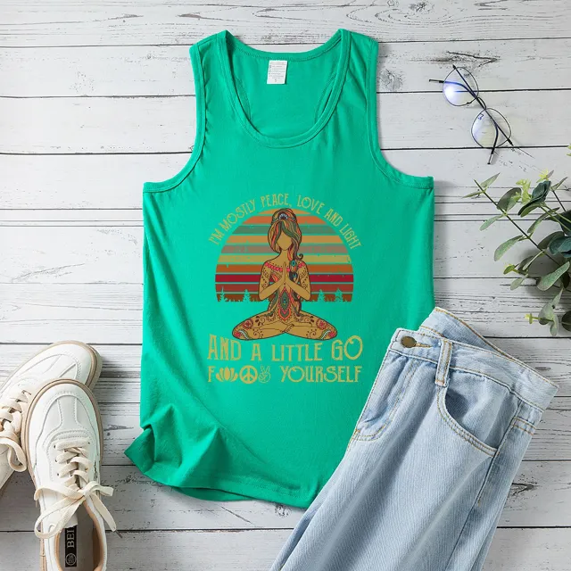 Yoga Vest Women's European Size Peace Vest Top Women Grass Green - Shop at LoveMi
