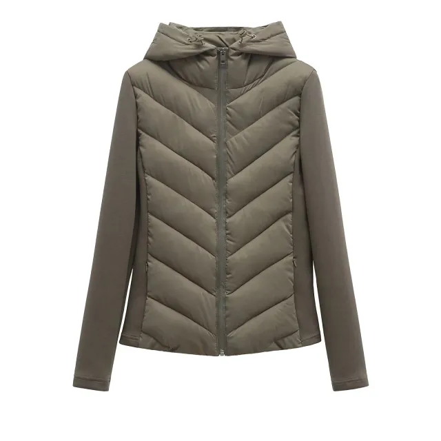 Autumn And Winter New Slim Fit Slimming Hooded Cotton Coat Jacket Green - Shop at LoveMi