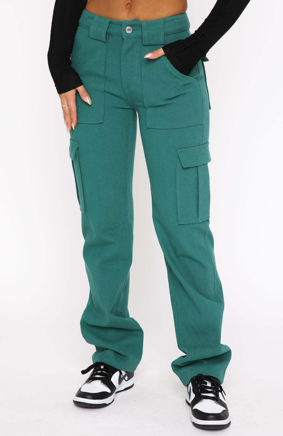 Women's Trousers Pocket Stitching Casual Loose Green - Shop at LoveMi
