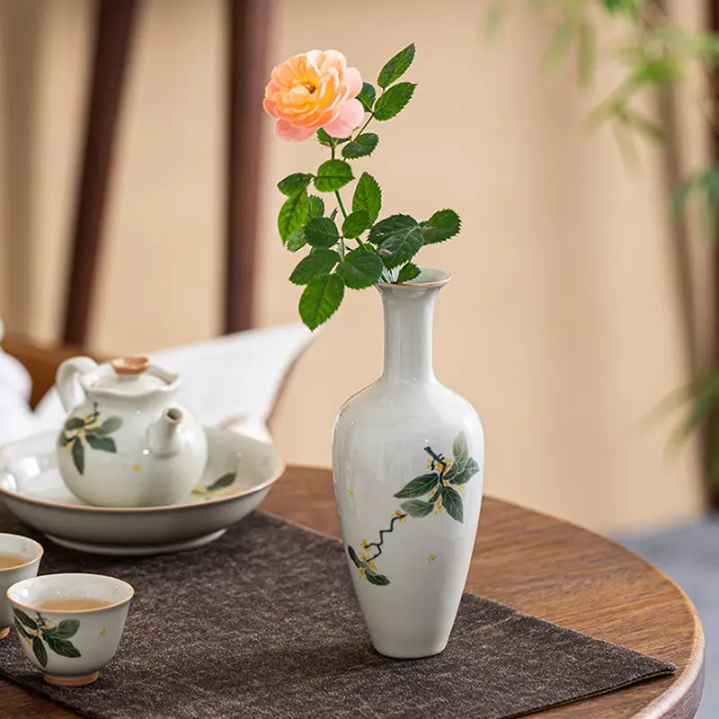 Table Flower Porcelain Ornaments Ceramic Retro Flower Container Hydroponic