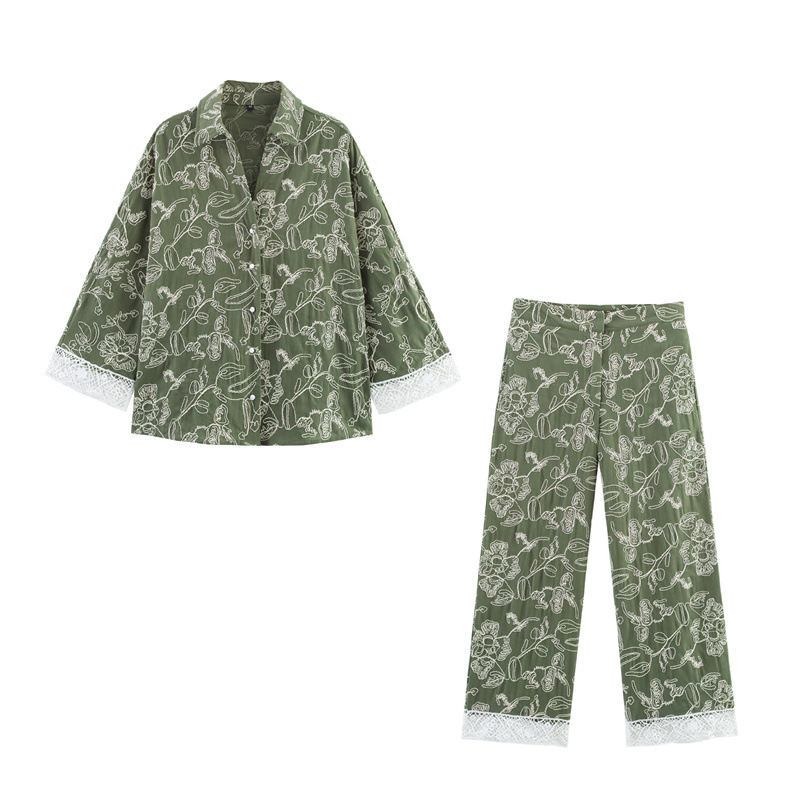 Embossed Lace Pants Foot Embroidery Shirt Hem Embroidery