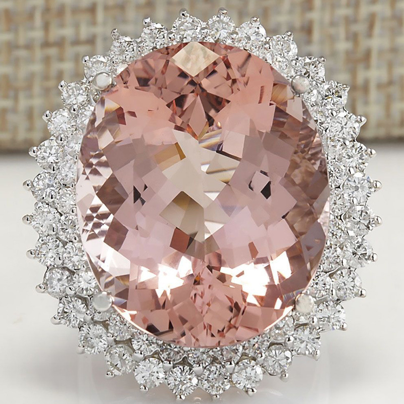 Copper Inlaid Zircon Ring European And American