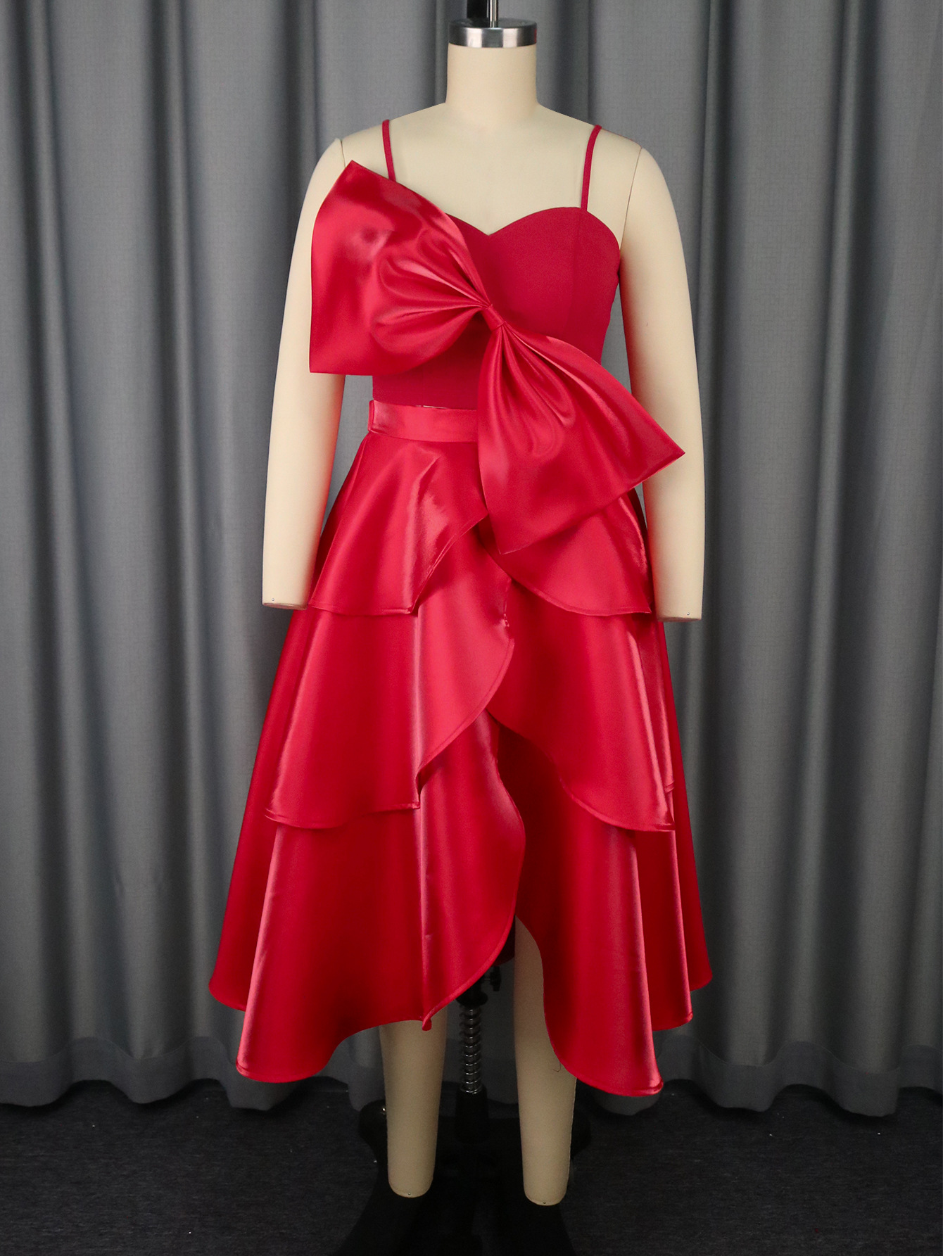 Bow Sexy Camisole Irregular Skirt Suit