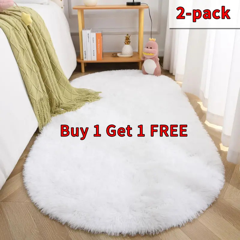 Oval Bedside Silk Anti-slip Rug