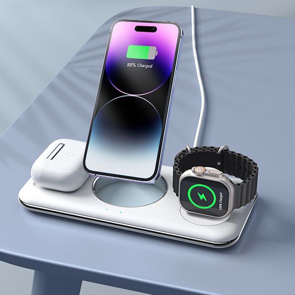 Magnetic Wireless Charger Three-in-one Fast Charging Folding Bracket