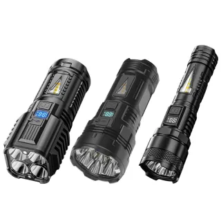 Outdoor Strong Light Super Bright Long-range Multi-gear Dimming Long-lasting Endurance Type-C Rechargeable Flashlight