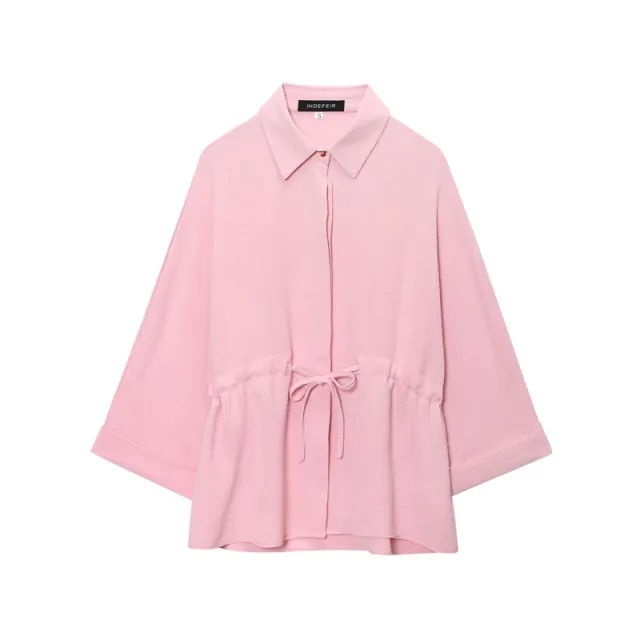 Spring New European And American Style Design Sense Shirt And Wide leg Pants Temperament Suit Pink - Shop at LoveMi