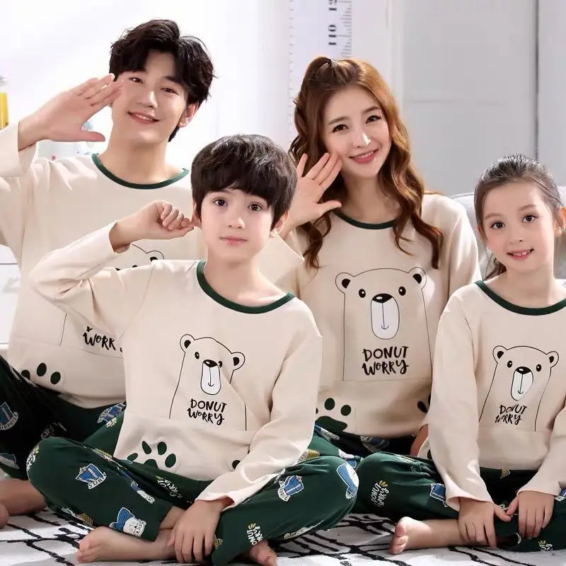 Parent-child Pajamas Cotton Long Sleeve Cartoon Children's