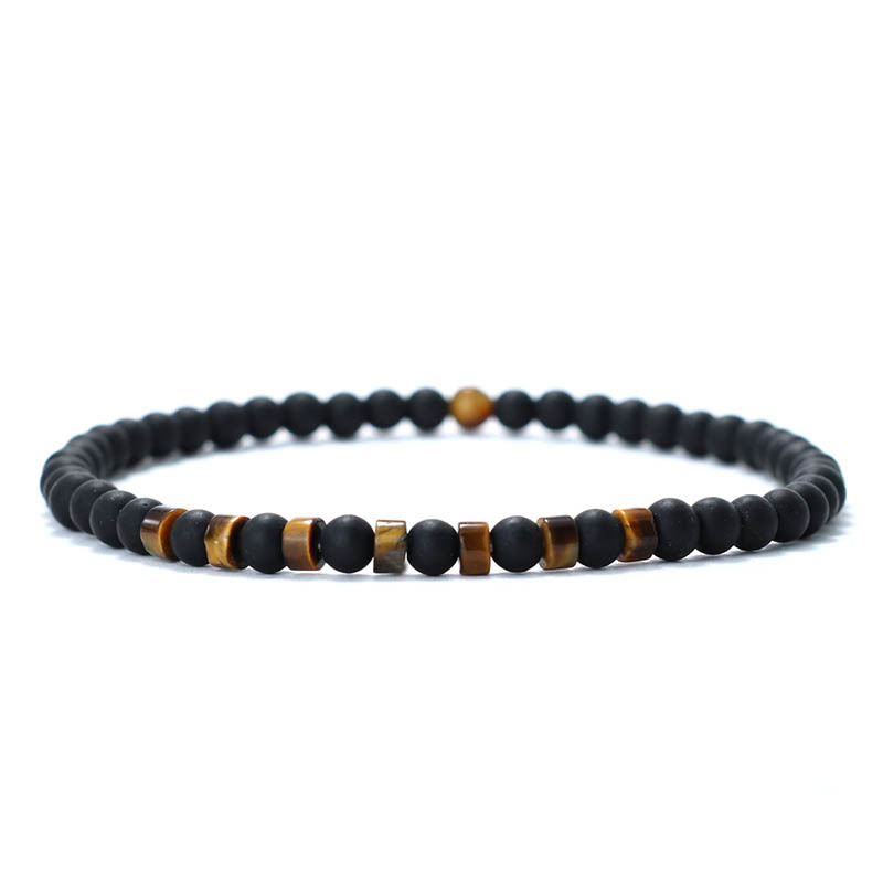 4MM Natural Tiger Eye Emperor Stone Single Circle Simple Thin Retro Style Temperamental Bracelet