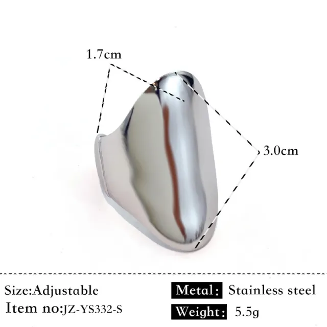 Striped Design Gold Plated Geometric Fashion High Sense Opening Titanium Steel Ring Jzys332S - Shop at LoveMi