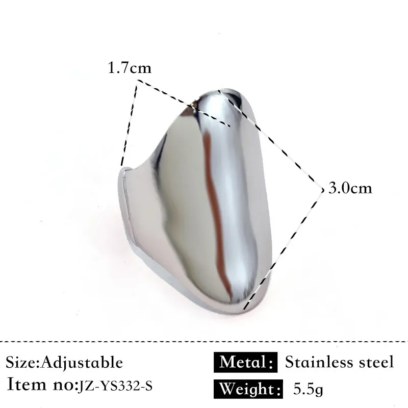 Striped Design Gold Plated Geometric Fashion High Sense Opening Titanium Steel Ring - Jzys332S