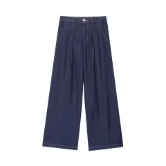 Women's Casual Temperament Blended Shirt Wide Leg Pants - Pants-L - View 1