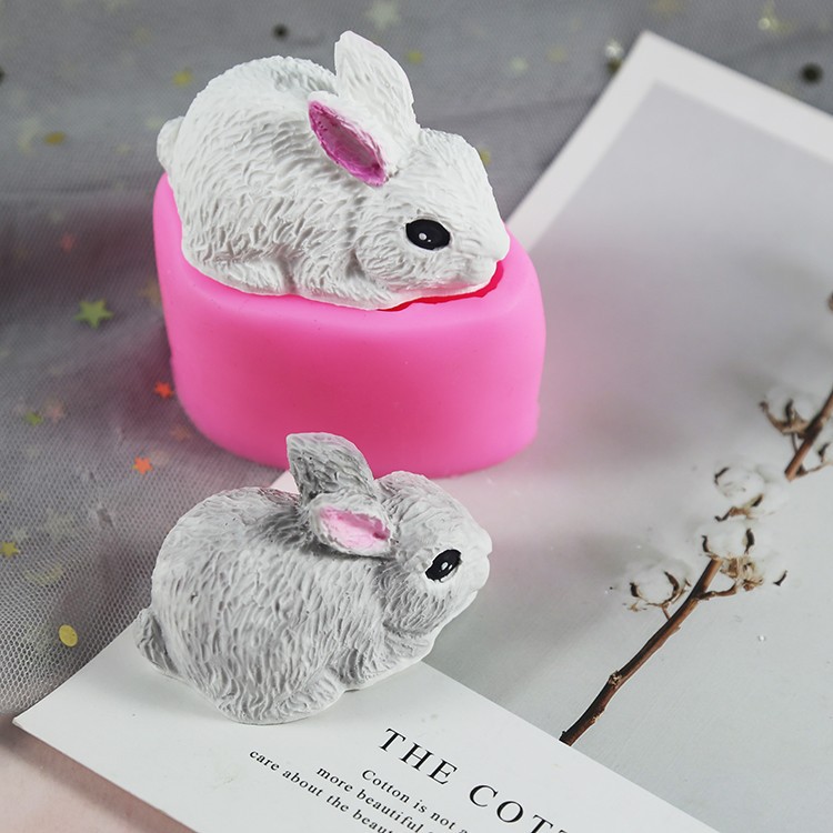 Title 5, Rabbit Fondant Silicone Mold Car Aromatherapy G...