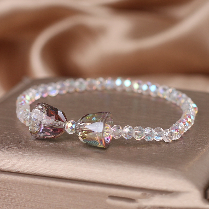 Colorful Crystal Korean Style Simple Mori Style Bow Bracelet