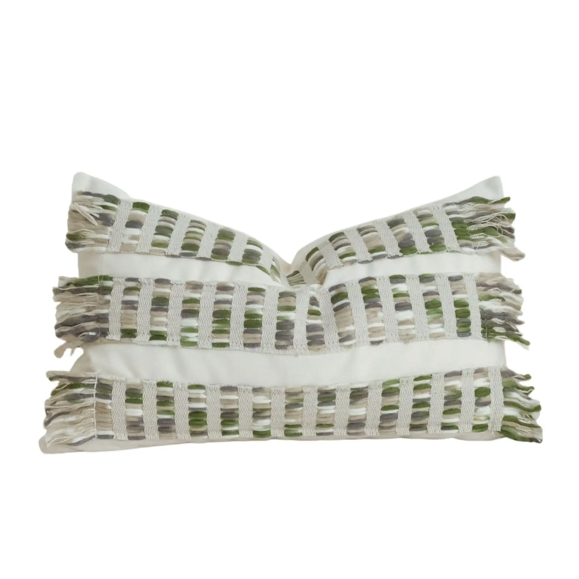 Green-toned Drawstring Cushion Coarse Linen Backrest Pillow