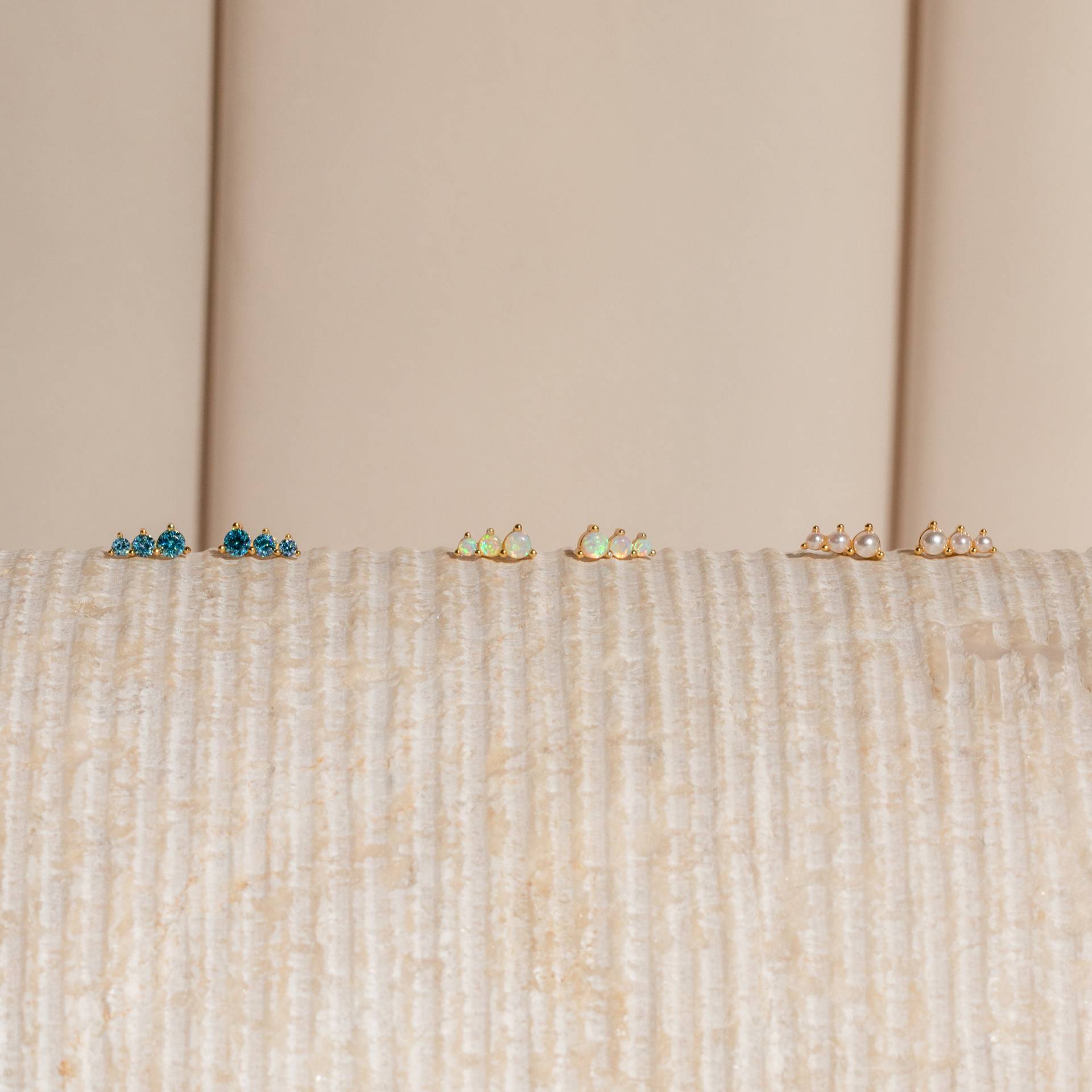 Copper December Birthday Stone Ear Studs