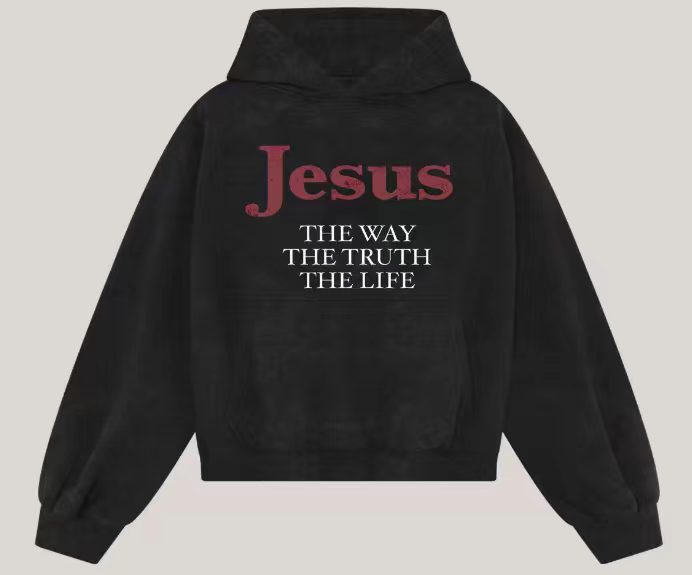 Jesus Is The Way HoodieT-Shirt With A Crew Neck And Long Sleeves