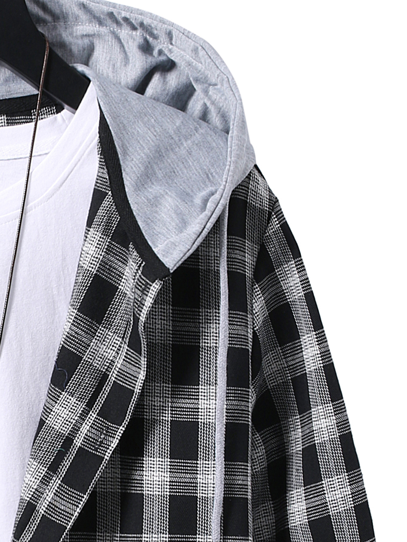 Title 9, New Mens Hooded Plaid Long Sleeve Shirt. Comfo...