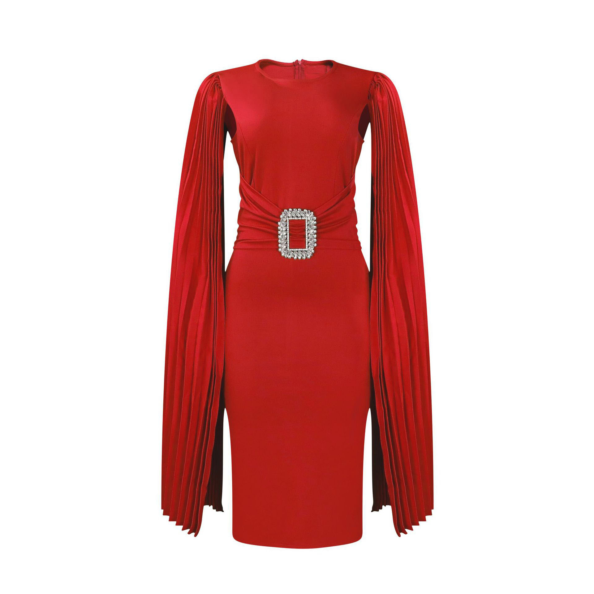 Solid Color Sheath Plus Size Dress Wine Red - Shop at LoveMi