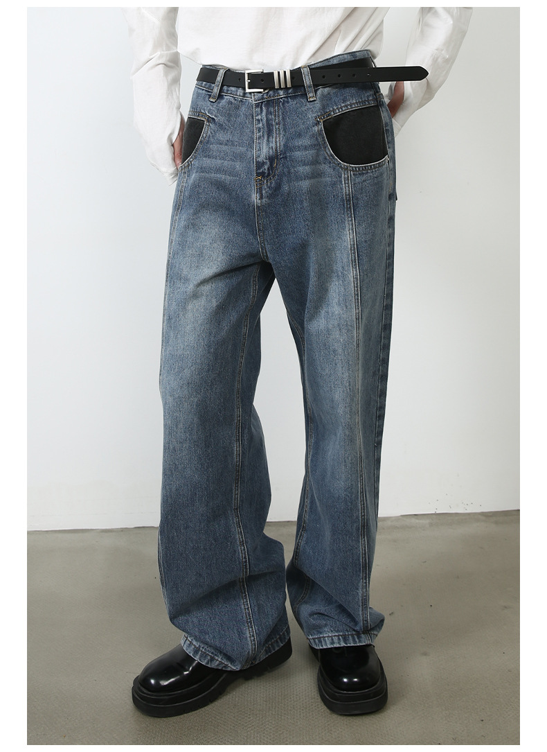Vintage Jeans Men's Special-interest Design Pants