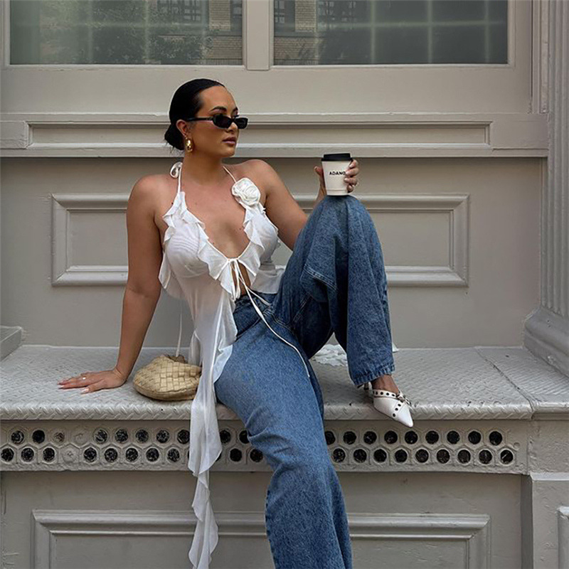 Strap Voile Slim-fit Tank Top