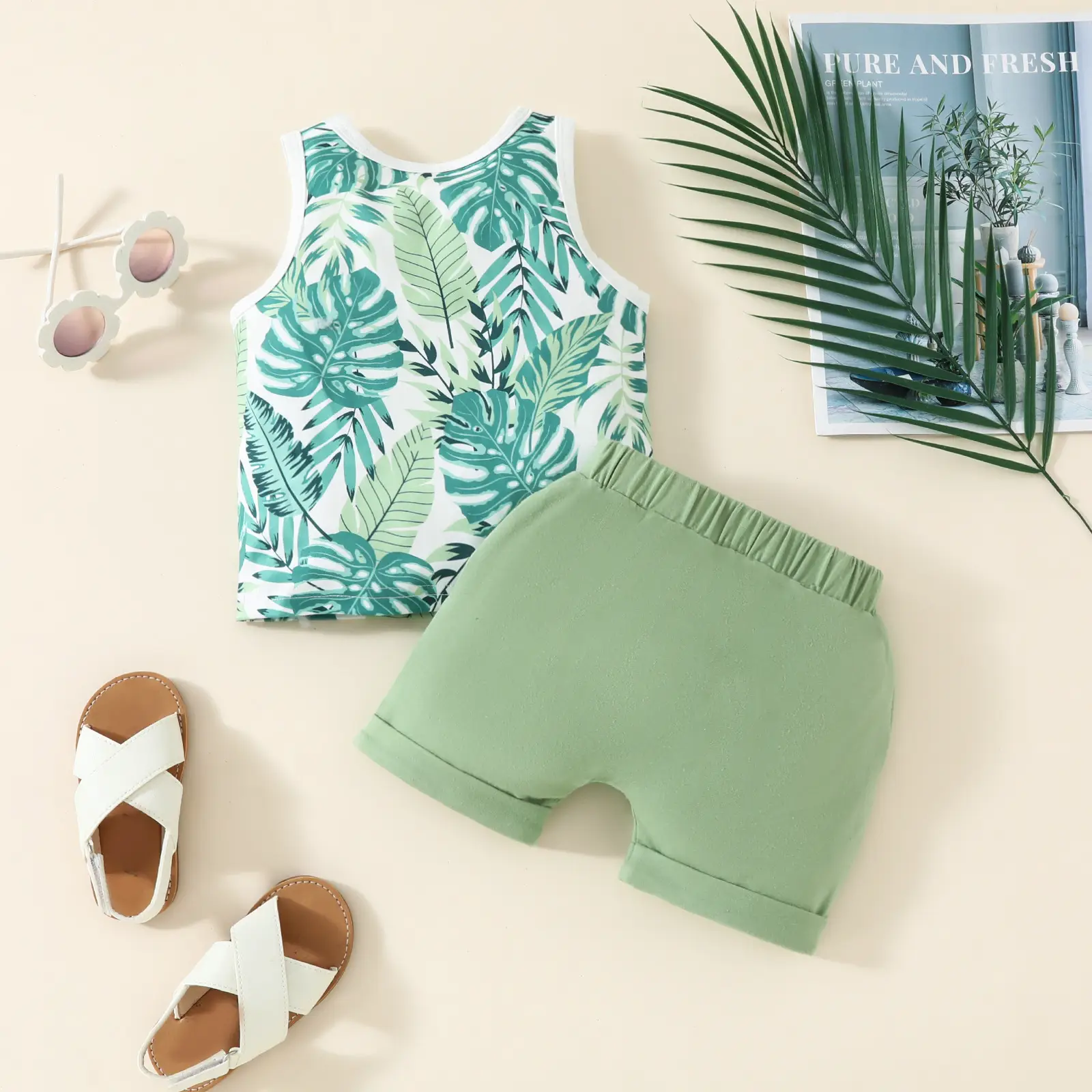 Boy Baby Printed Vest Shorts Two-piece Set