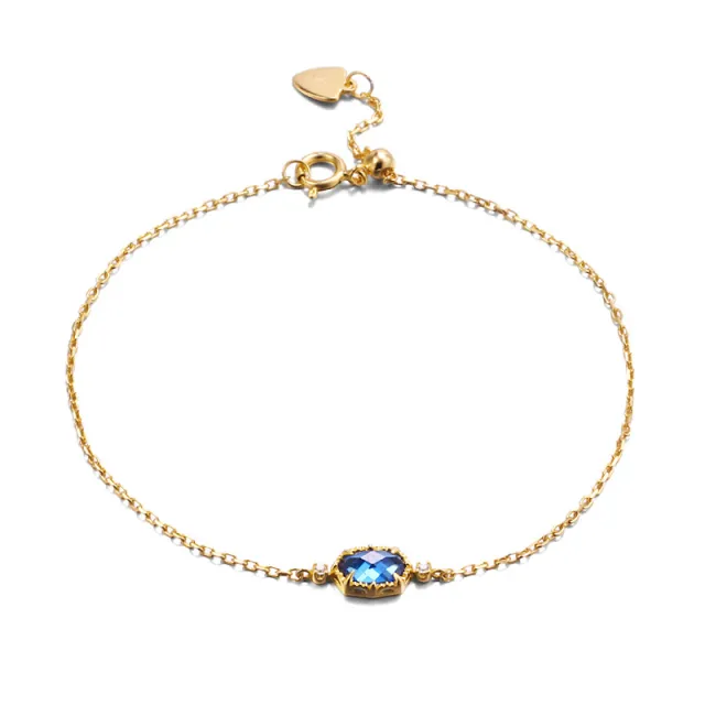 Retro Style Mysterious Sapphire Blue Zircon Bracelet Sapphire Blue Zircon Bracelet - Shop at LoveMi