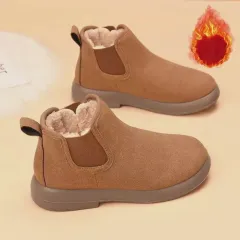Women's Flat Bottom Comfort All-match Ankle Boots - Khaki - View 1
