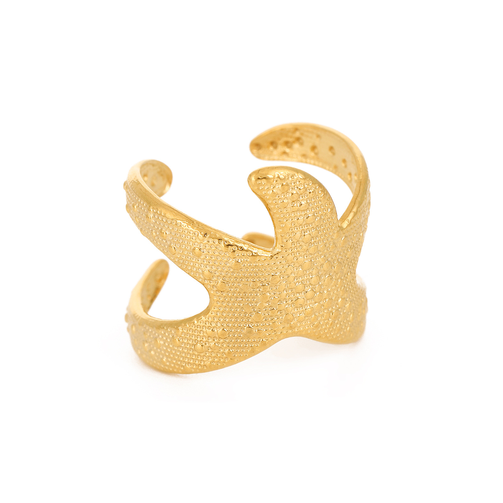 Female Exaggerated Fashionable Stainless Steel Hydraulic Ring