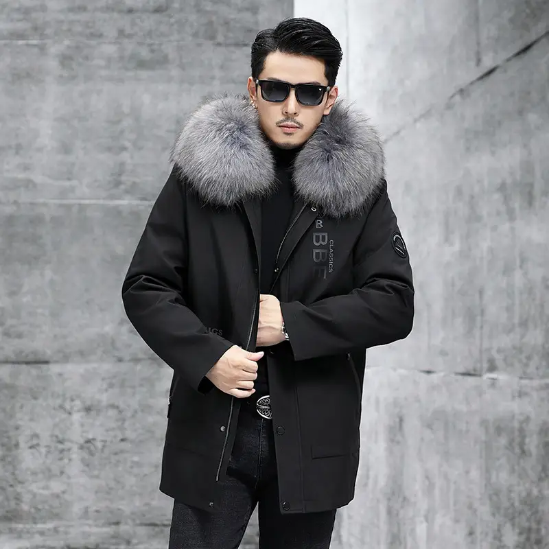 Fox Inner Pot Raccoon Hair Collar Fur Coat