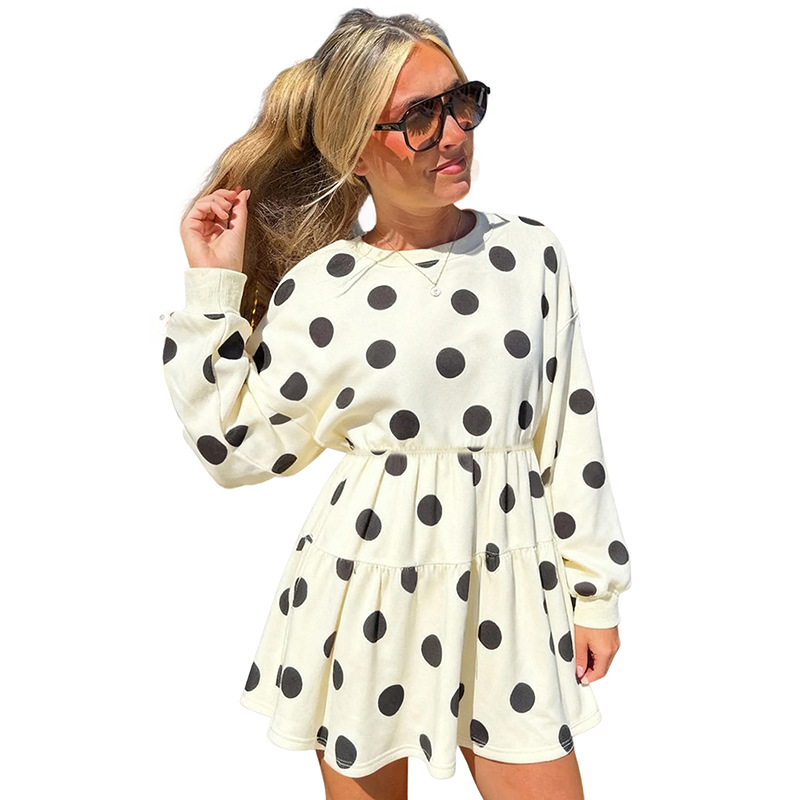 New High Waist Long Sleeves Dress For Women