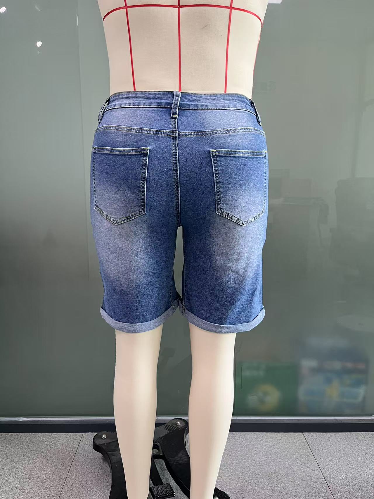 Comfort Stretch Mid-Rise Bermuda Straight-Leg Denim Shorts Comfort Stretch Mid-Rise Bermuda Straight-Leg Denim Shorts