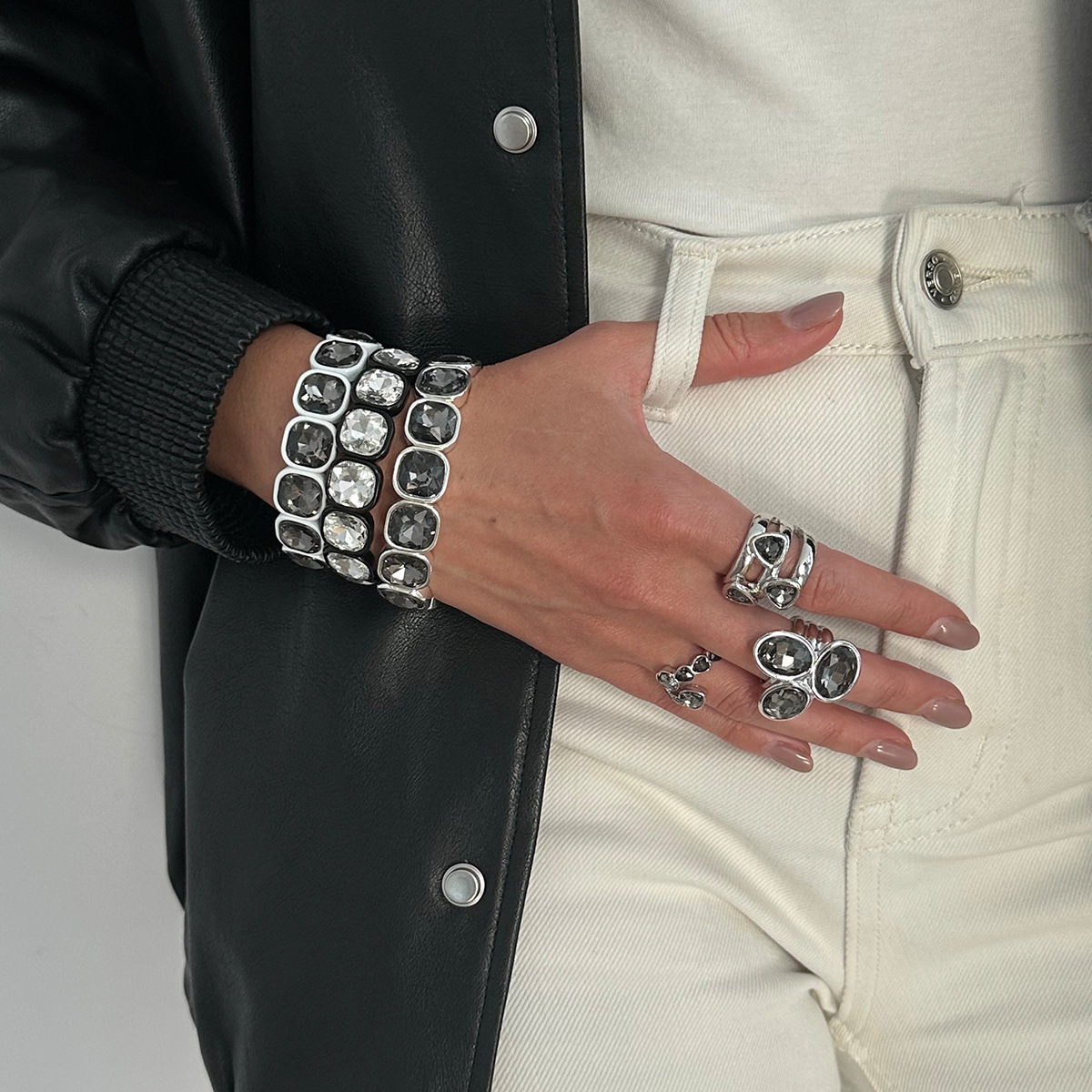 Stylish Metal Layered Mixed Bracelet For Women