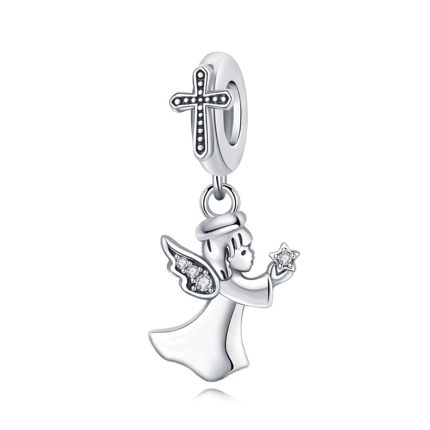 Silver-Plated Cross Charm Connector, picture 4 of 8