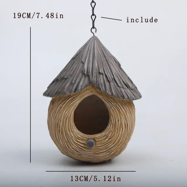 Bird House Bird Nest Garden Decoration Balcony Courtyard Tree Pendant Outdoor Decoration Small Size Straw Bird House - Shop at LoveMi