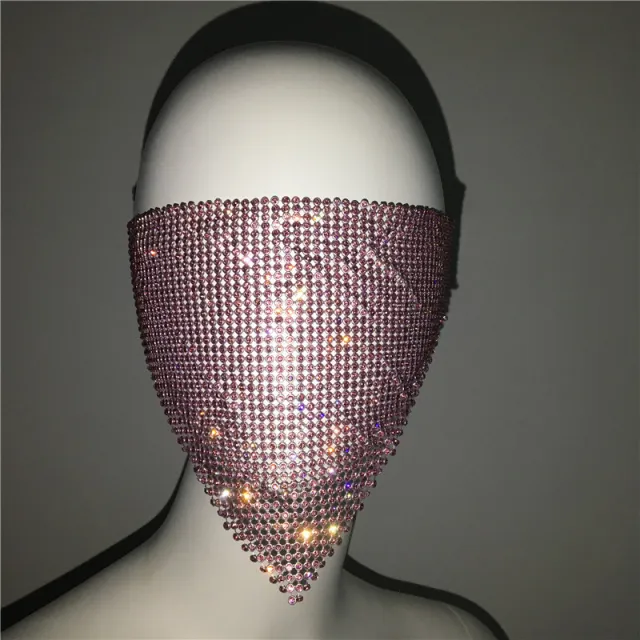 Personality Trend Accessories Rhinestone Mask Pink 050 - Shop at LoveMi