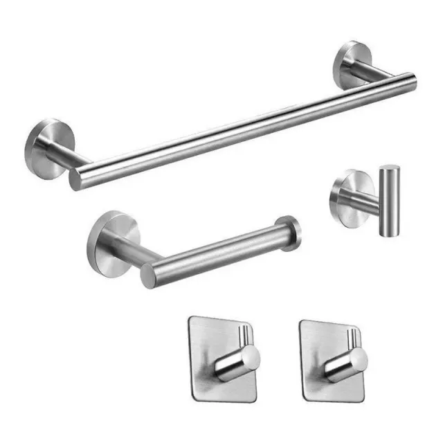 Stainless Steel Towel Rack Coat And Cap Bathroom Hook Bathroom Five piece Set Brushed 5 Piece Set - Shop at LoveMi