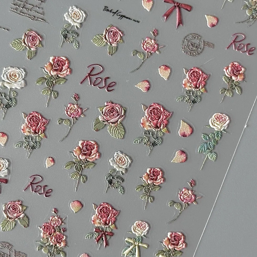 Title 1, Retro Dried Rose Flat Matte Sticker