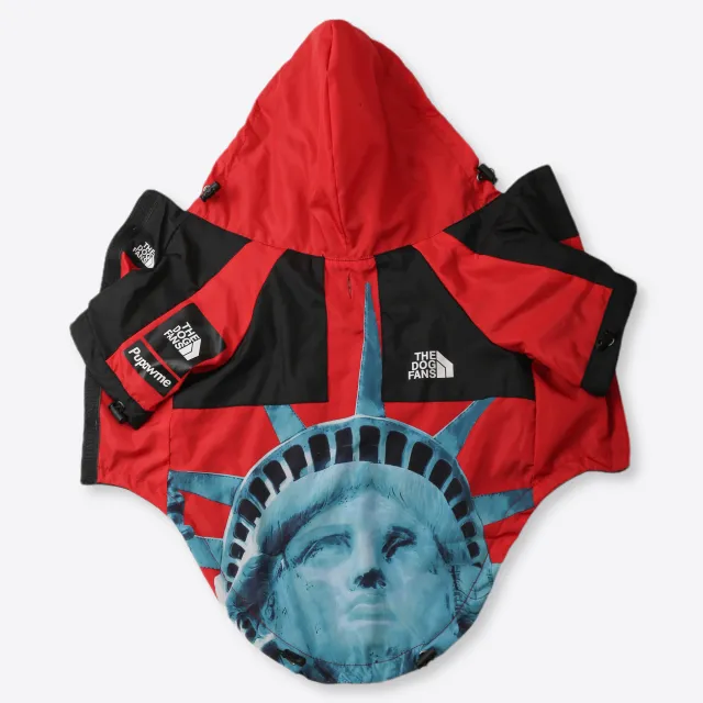 Windproof And Rainproof Dog Pet Shell Jacket Red Statue - Shop at LoveMi