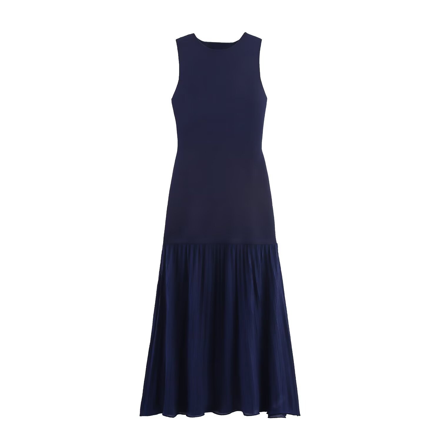European And American Style Knitted Sleeveless Long Dress Navy - Shop at LoveMi