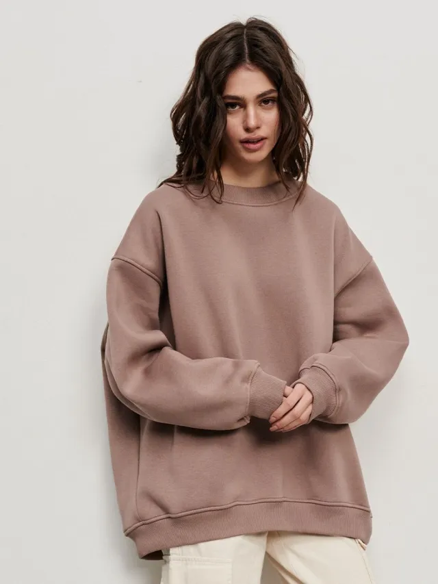 Solid Color Loose Sweater European And American Brown - Shop at LoveMi