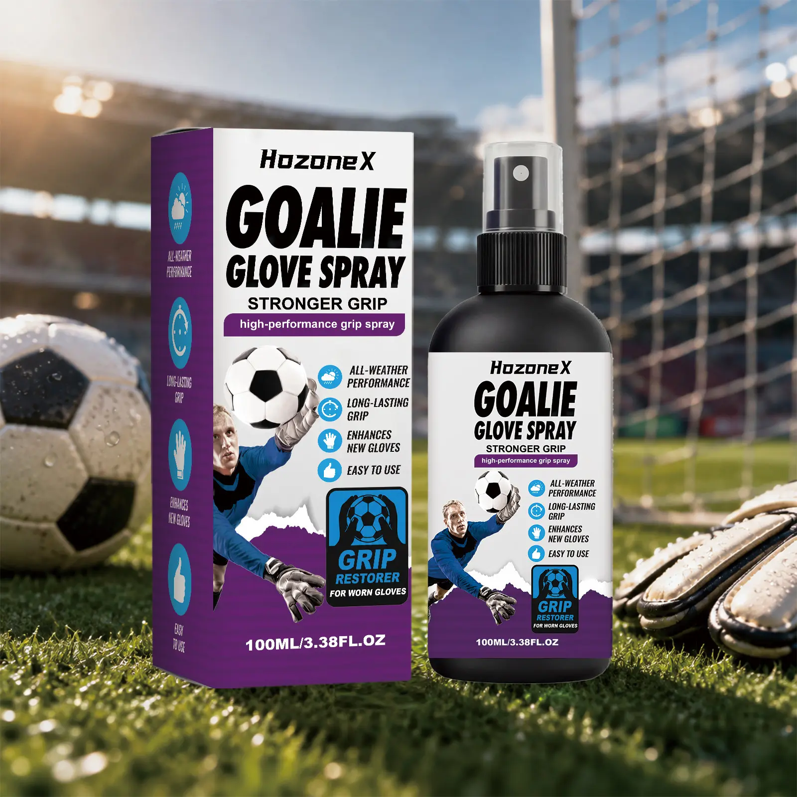 Goalkeeper Sports Gloves With Surface Friction Enhancement