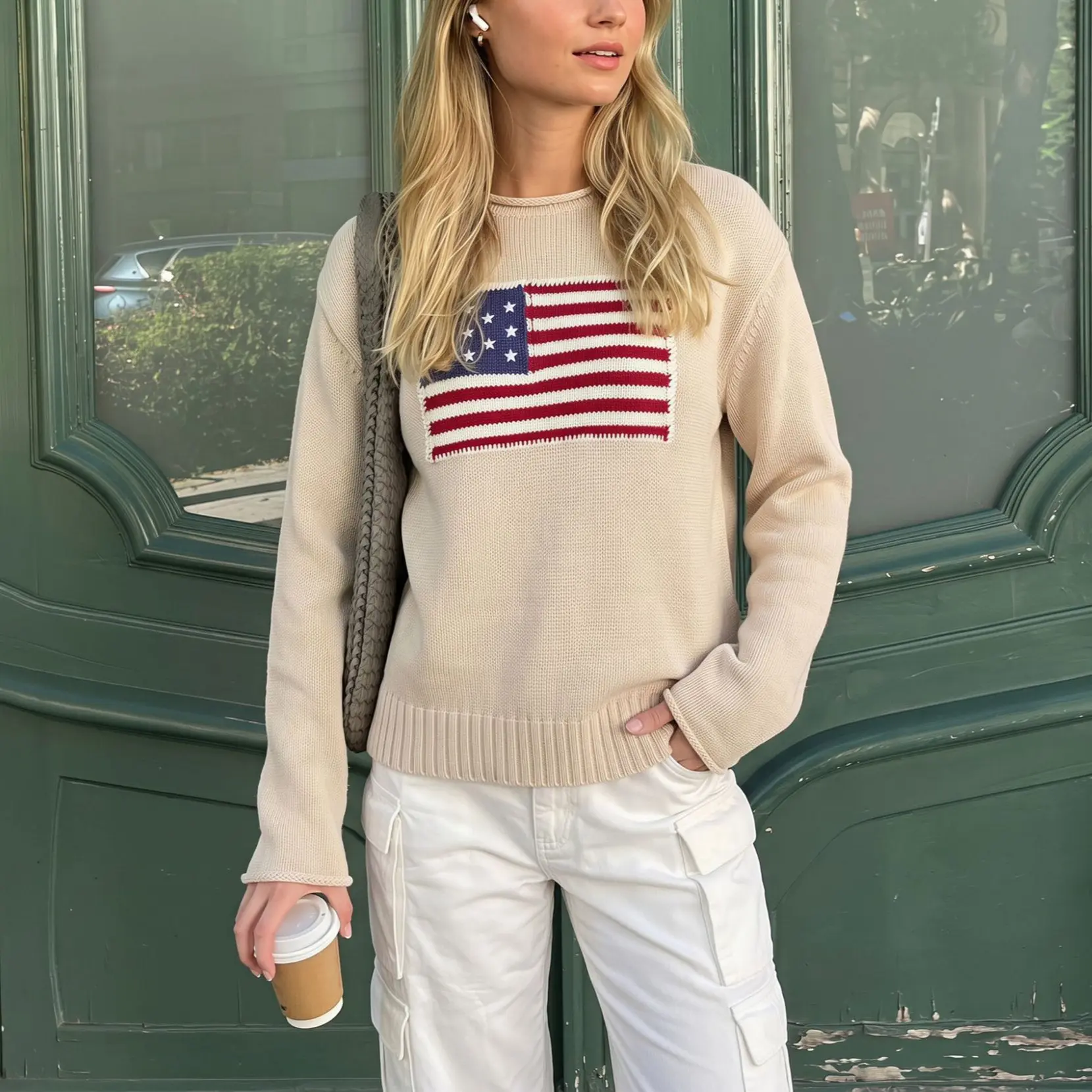 Loose-fitting Crew-neck Versatile Knit Sweater