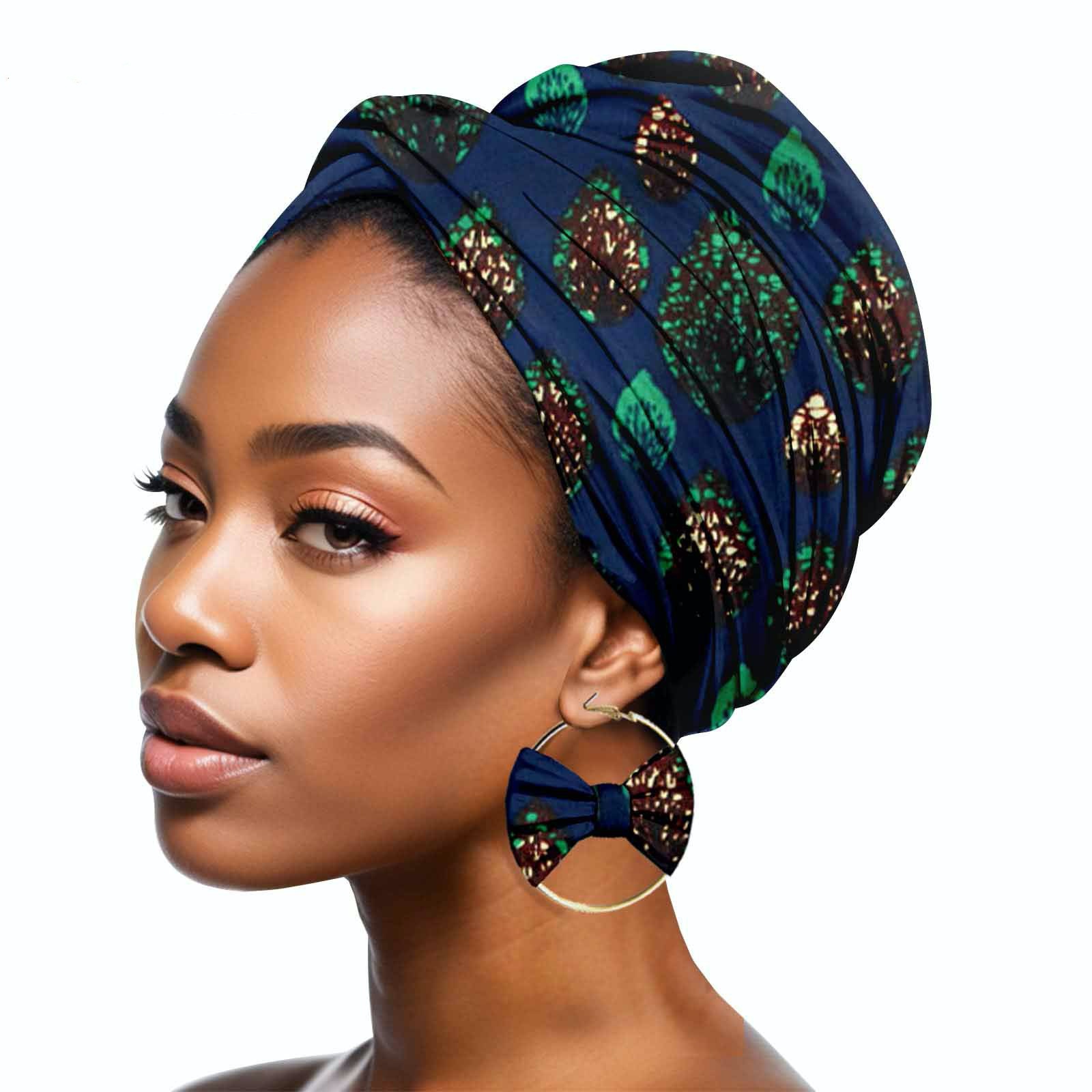 Duplex Printing Batik Headscarf Earrings A752 Hair Band Mask - Shop at LoveMi