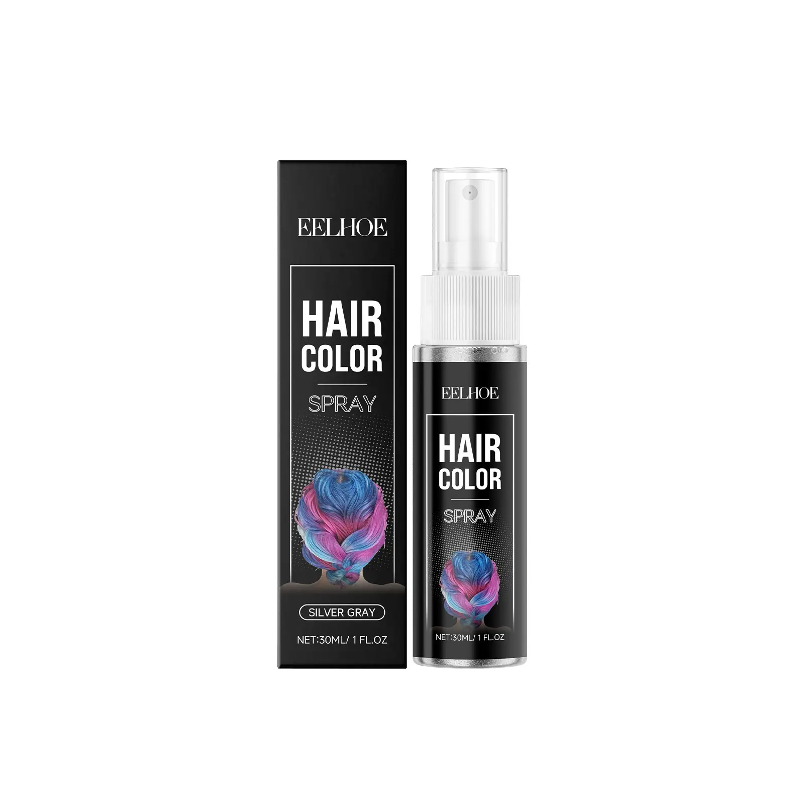 Silver Gray Temporary Hair Color Spray For Even Application Easy To Color And Delivers Moisturizing Shiny Results