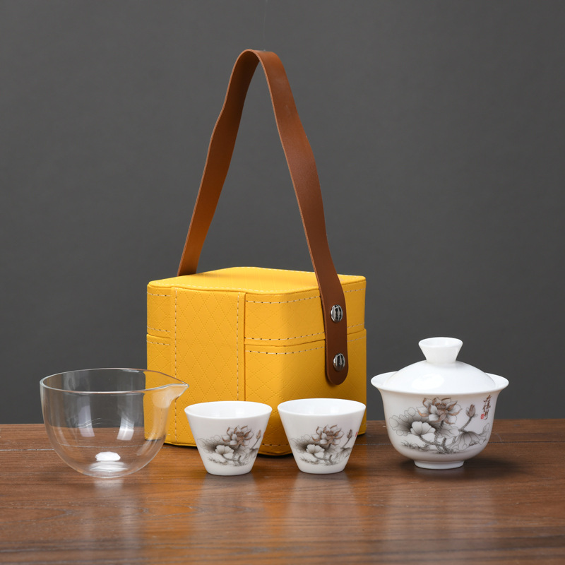 Portable Travel Tea Set Suit Outdoor Car Quick Cup