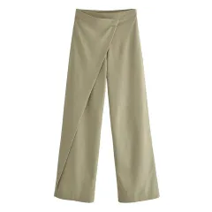 Women's Fashion Casual All-match Linen Pants - Army Green - View 1