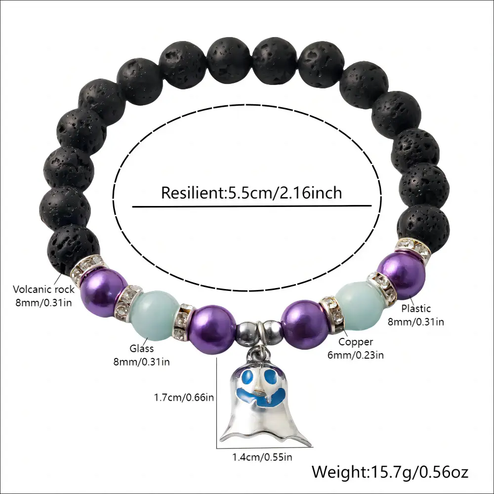 Halloween Gift Luminous Little Ghost Natural Volcano Bracelet
