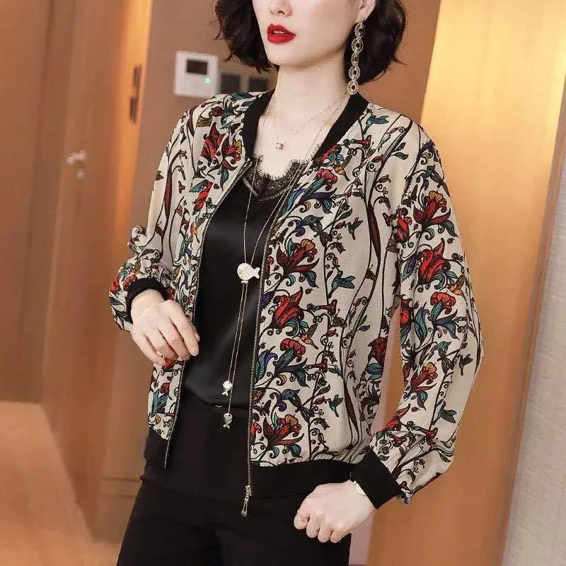Women's Loose Jacket Long Sleeve Chiffon - Color